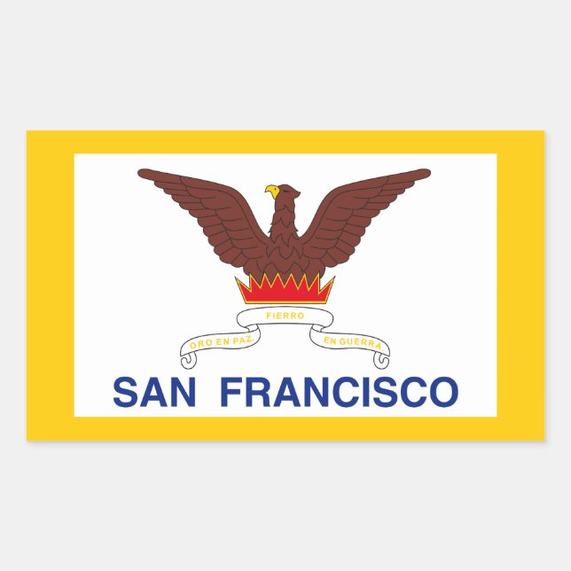 Flag of San Francisco, California Rectangular Stic Sticker (Front)
