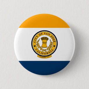 Flag of San Jose, California 6 Cm Round Badge