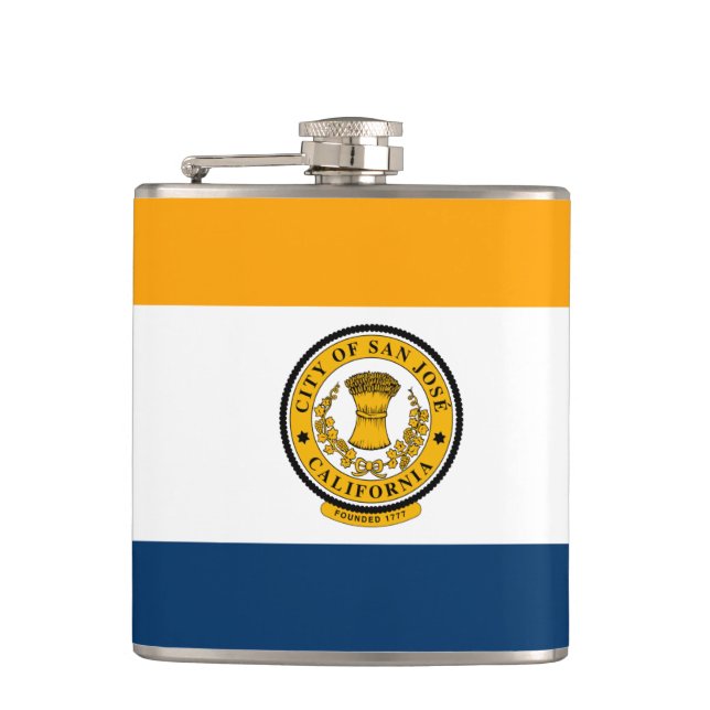 Flag of San Jose, California  Hip Flask (Front)