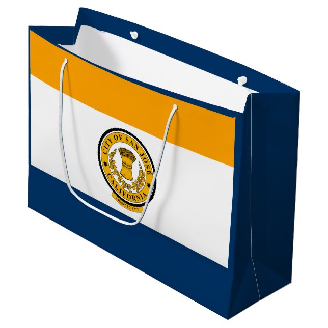 Flag of San Jose, California  Large Gift Bag (Front Angled)