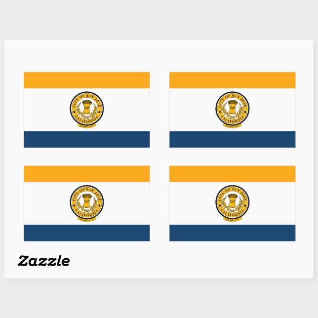 Flag of San Jose, California  Rectangular Sticker (Sheet)