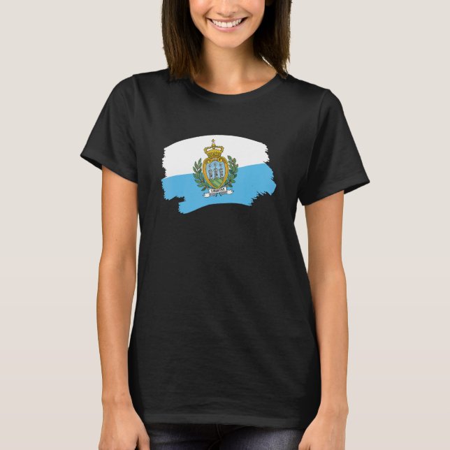 Flag Of San Marino 2 T-Shirt (Front)
