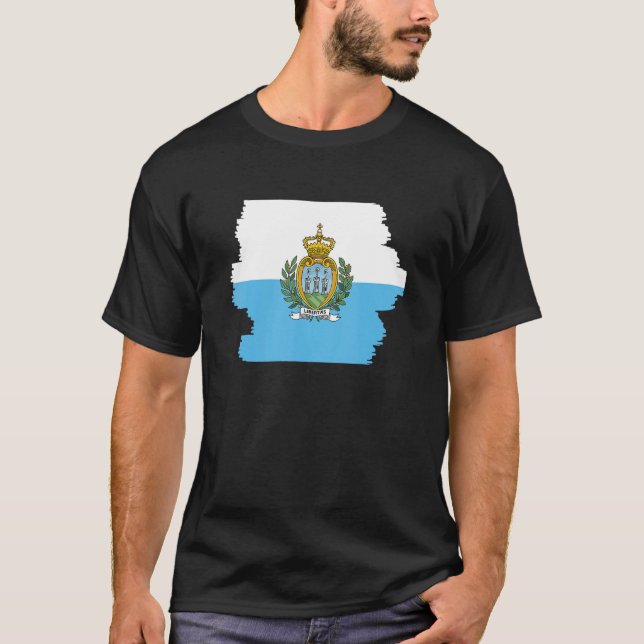Flag Of San Marino 3 T-Shirt (Front)