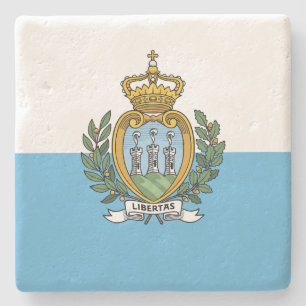 Flag of San Marino Stone Coaster