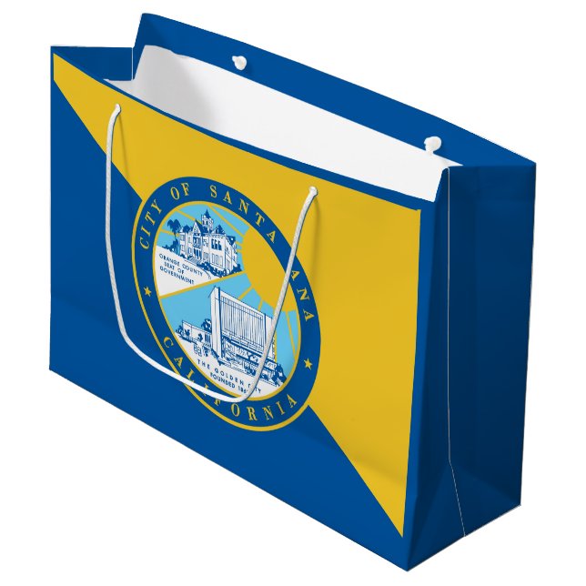 Flag of Santa Ana, California Large Gift Bag (Front Angled)
