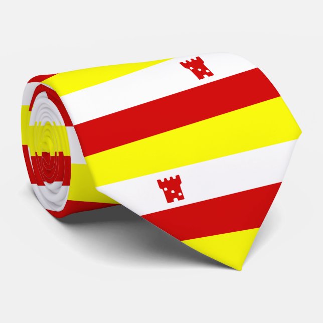 Flag of Santa Barbara, California Neck Tie (Rolled)