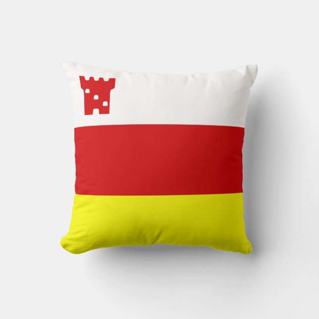 Flag of Santa Barbara, California Throw Pillow (Front)