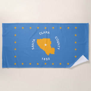Flag of Santa Clara (US county, California) Beach Towel