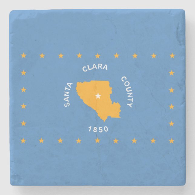 Flag of Santa Clara (US county, California) Stone Coaster (Front)