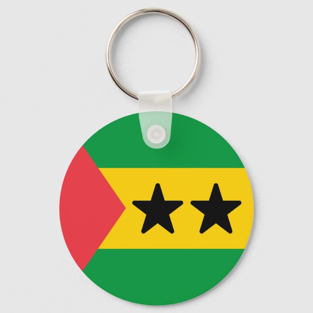 Flag of Sao Tome and Principe Key Ring (Front)