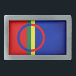 Flag of Sápmi Belt Buckle<br><div class="desc">The Sápmi region stretches over four countries: Norway, Sweden, Finland, and Russia. On the north it is bounded by the Barents Sea, on the west by the Norwegian Sea, and on the east by the White Sea. The area is historically referred to as Lapland in English, although the term "Lapp"...</div>