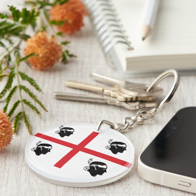 Flag of Sardegna (Italy) Key Ring (Front Right)