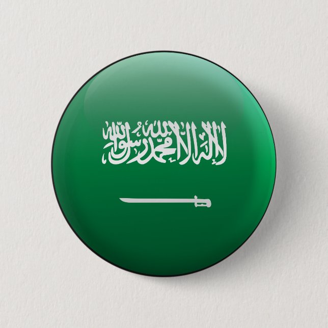 Flag of Saudi Arabia 6 Cm Round Badge (Front)