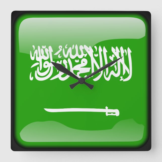 Flag of Saudi Arabia Square Wall Clock (Front)