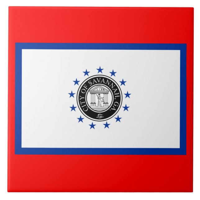 Flag of Savannah (Georgia) Tile (Front)