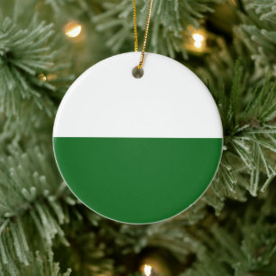 Flag of Saxony (German State) Ceramic Tree Decoration