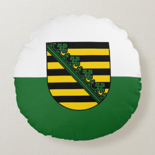 Flag of Saxony Round Pillow