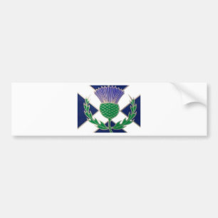 Flag of Scotland and Thistle Bumper Sticker