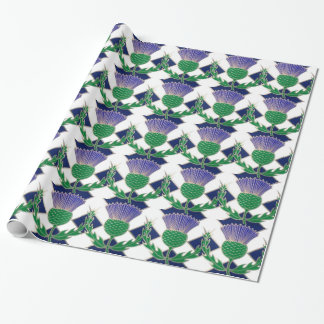 Flag of Scotland and Thistle Wrapping Paper