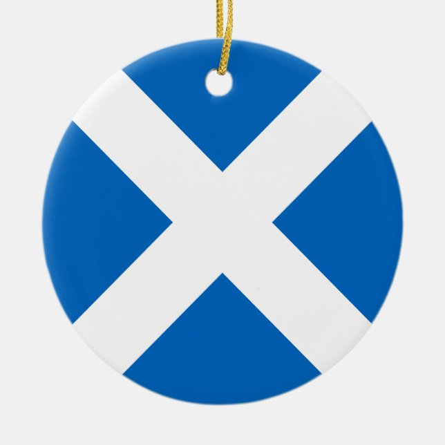 Flag of Scotland Ceramic Tree Decoration (Front)