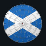 Flag of Scotland Dartboard<br><div class="desc">The flag of Scotland consists of a blue background and a white cross representing the cross of the Christian martyr "the apostle Saint-André".</div>