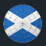 Flag of Scotland Dartboard<br><div class="desc">The flag of Scotland consists of a blue background and a white cross representing the cross of the Christian martyr "the apostle Saint-André".</div>