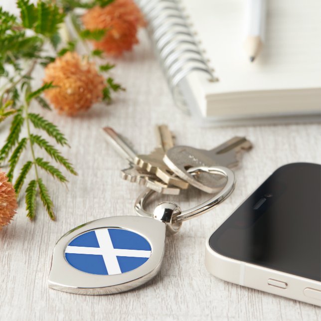 Flag of Scotland Key Ring (Side)