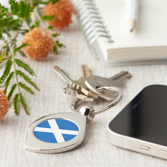 Flag of Scotland Key Ring (Side)