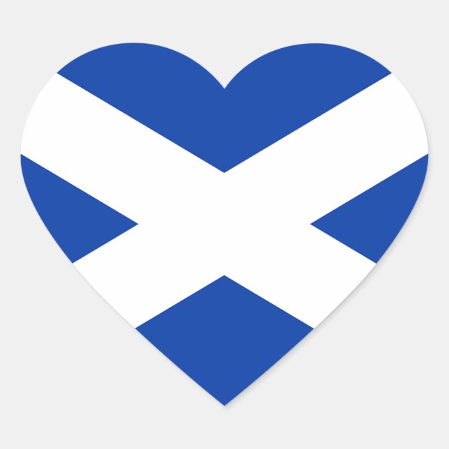 Flag of Scotland Saltire - High Quality Image Heart Sticker (Front)