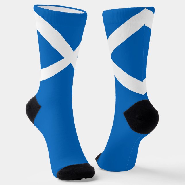 Flag of Scotland Scottish National Pride Patriotic Socks (Angled)