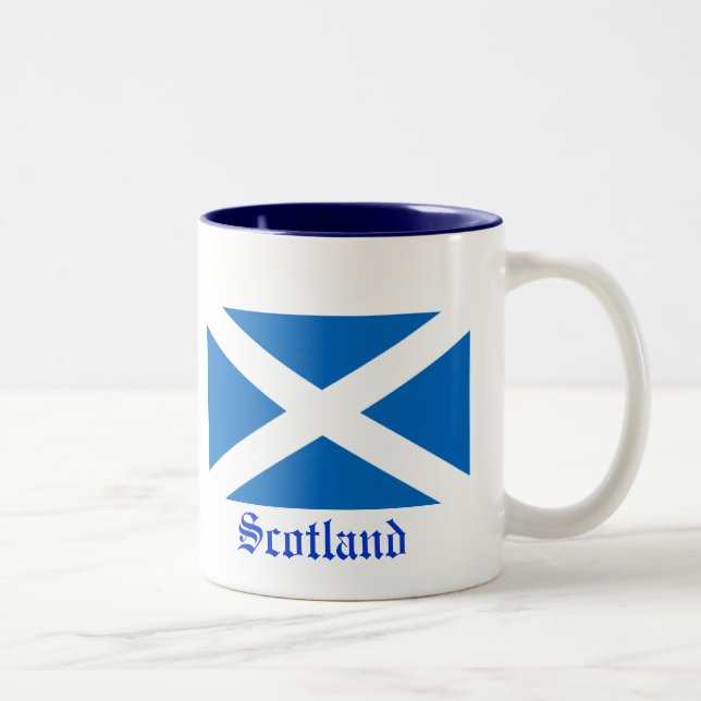 Flag of Scotland Two-Tone Coffee Mug (Right)