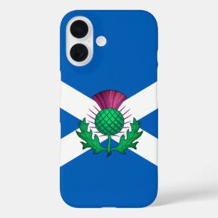 Flag of Scotland with Thistle superimposed iPhone 16 Case