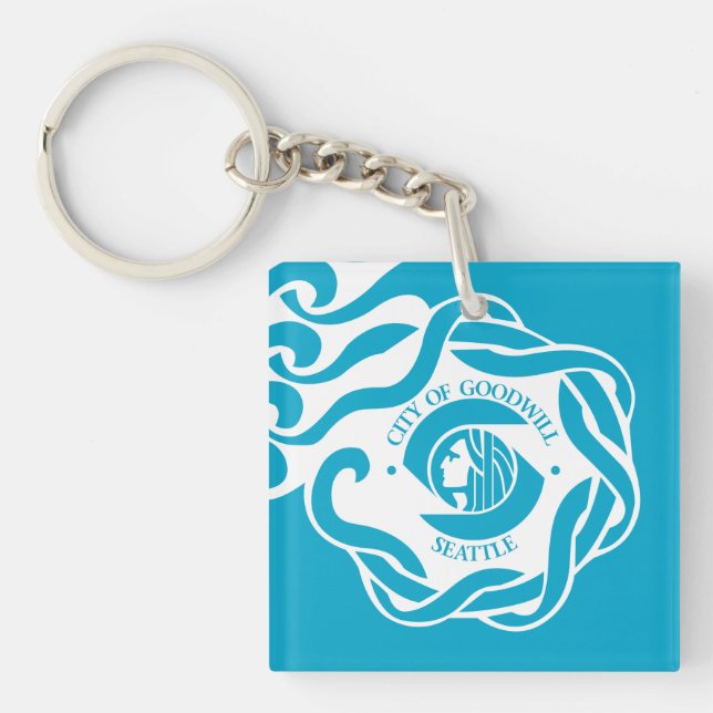 Flag of Seattle Key Ring (Front)