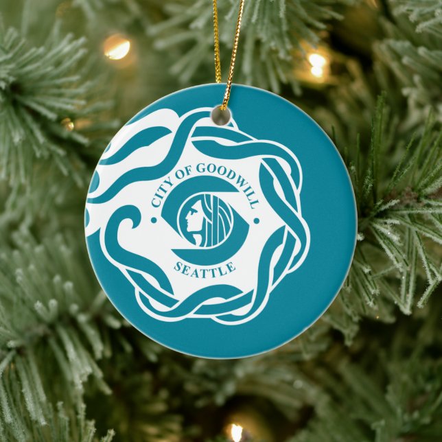 Flag of Seattle (Washington) Ceramic Tree Decoration (Tree)