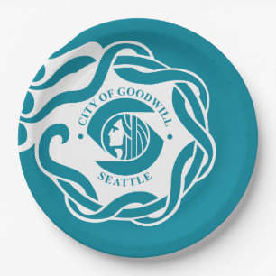 Flag of Seattle (Washington) Paper Plate
