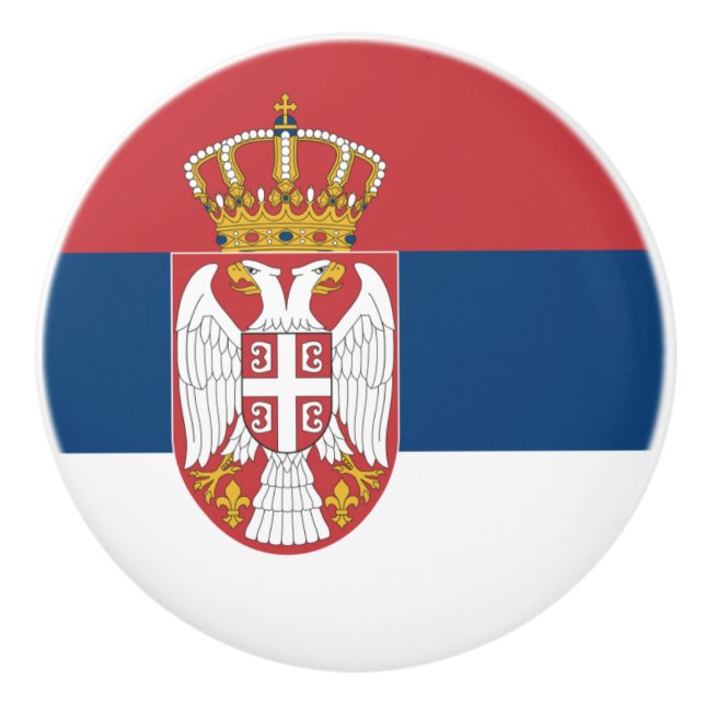 Flag of Serbia Ceramic Knob (Front)