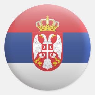 Flag of Serbia Classic Round Sticker