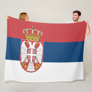 Flag of Serbia Fleece Blanket