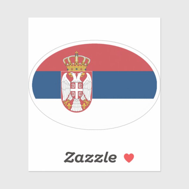 Flag of Serbia Oval (Sheet)