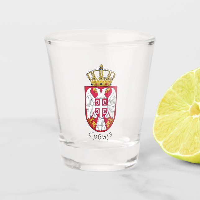 Flag of Serbia Shot Glass (Front)