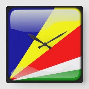 Flag of Seychelles Square Wall Clock
