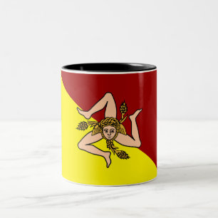 Flag of Sicilia (Sicily) (Italy)  Two-Tone Coffee Mug