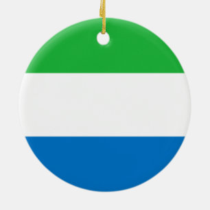 Flag of Sierra Leone Ceramic Tree Decoration