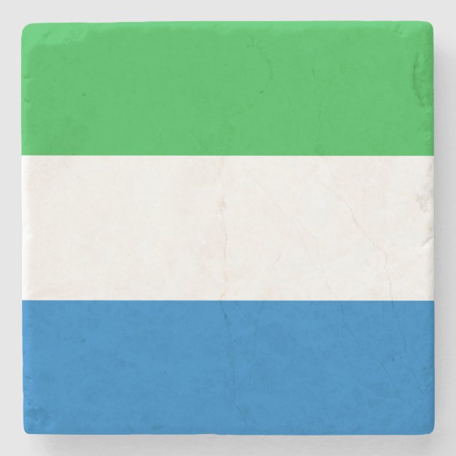 Flag of Sierra Leone Stone Coaster (Front)