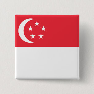 Flag of Singapore 15 Cm Square Badge