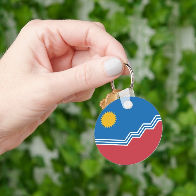 Flag of Sioux Falls, South Dakota Key Ring (Hand)
