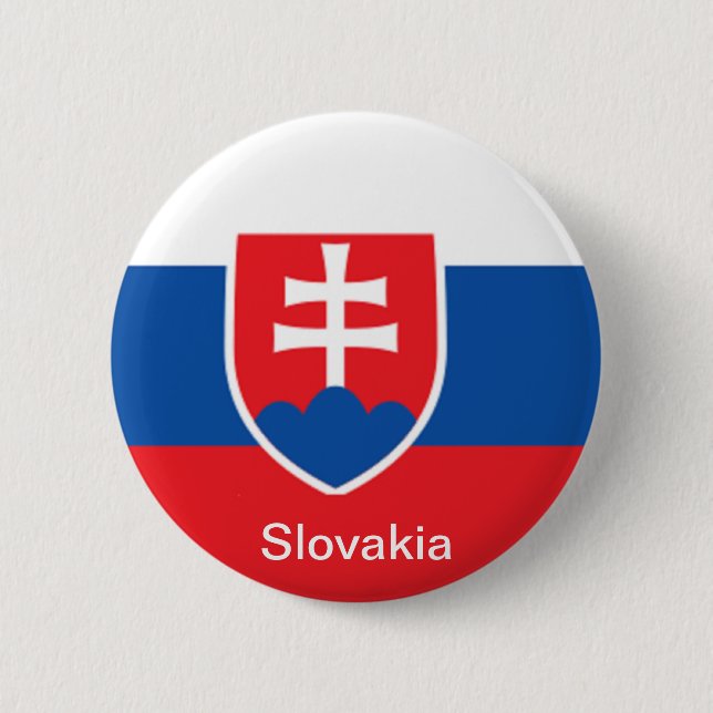 Flag of Slovakia 6 Cm Round Badge (Front)
