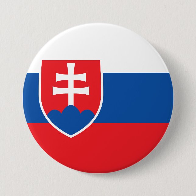 Flag of Slovakia 7.5 Cm Round Badge (Front)