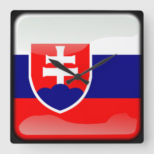 Flag of Slovakia Square Wall Clock