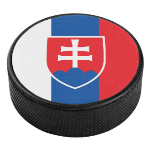 flag of Slovakia (vertical variant) Hockey Puck